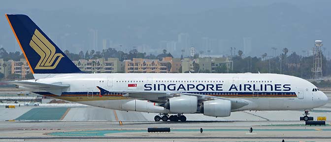 Singapore Airlines Airbus A380-841 PV-SKL, Los Angeles international Airport, May 3, 2016